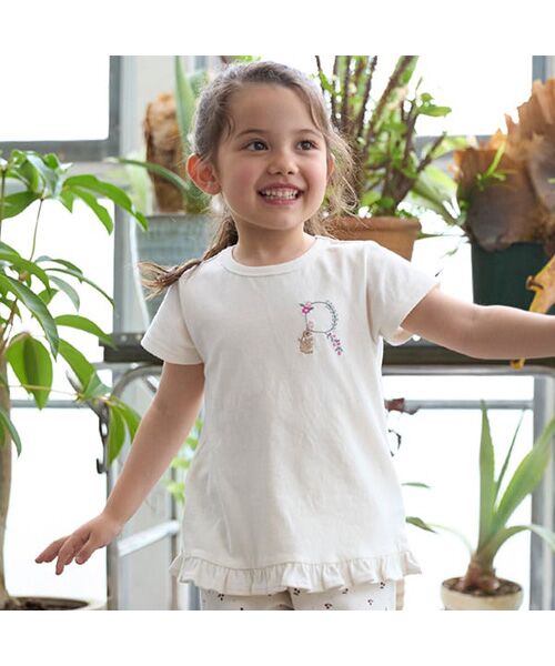 petit main / プティマイン Tシャツ | 【プティプラ】アルファベットTシャツ(ECRU)