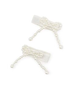 petit main / プティマイン ヘアピン | パールリボンヘアクリップ2P