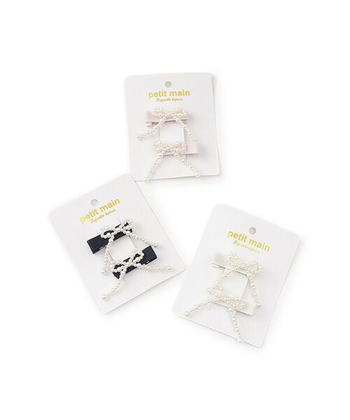 petit main / プティマイン ヘアピン | パールリボンヘアクリップ2P | 詳細4