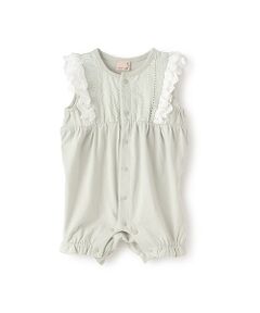 petit main / プティマイン ロンパース | レース切替カバーオール