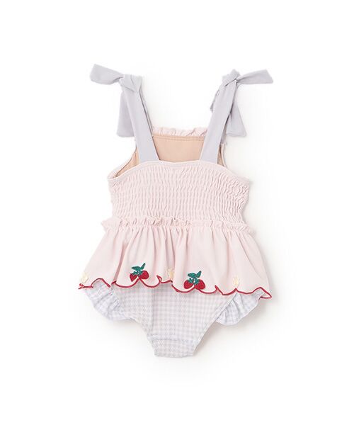 petit main / プティマイン 水着・スイムグッズ | いちごペプラムワンピース水着 | 詳細1