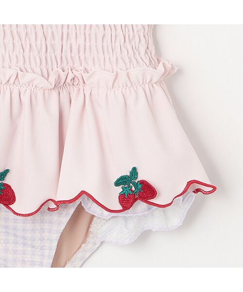 petit main / プティマイン 水着・スイムグッズ | いちごペプラムワンピース水着 | 詳細4