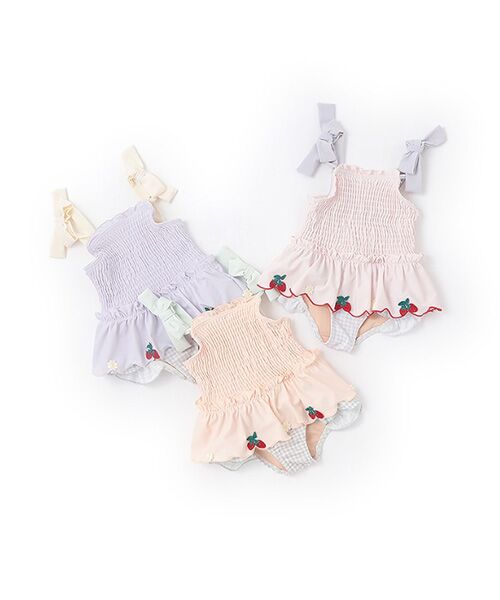 petit main / プティマイン 水着・スイムグッズ | いちごペプラムワンピース水着 | 詳細8