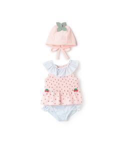 petit main / プティマイン 水着・スイムグッズ | キャップ付きフルーツ総柄ビキニ