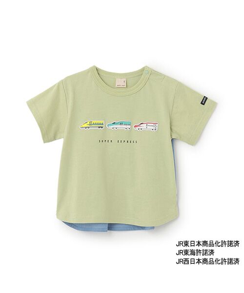 petit main/プティマイン 【新幹線】アソートワッペン半袖Tシャツ L・グリ-ン 110 petit main/プティマイン 【新幹線】アソートワッペン半袖Tシャツ L・グリ-ン 110