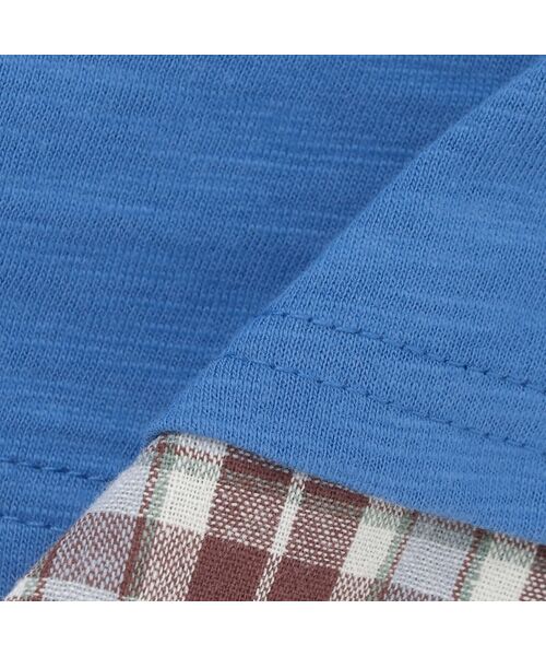 petit main / プティマイン Tシャツ | 【新幹線】裾チェックアップリケ半袖Tシャツ | 詳細12