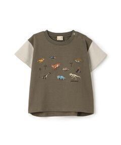 petit main / プティマイン Tシャツ | 恐竜刺繍半袖Tシャツ
