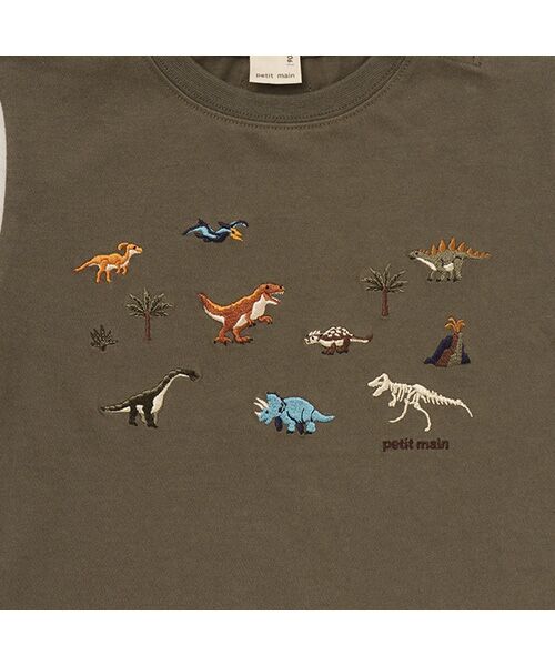 petit main / プティマイン Tシャツ | 恐竜刺繍半袖Tシャツ | 詳細10