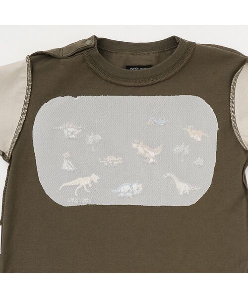 petit main / プティマイン Tシャツ | 恐竜刺繍半袖Tシャツ | 詳細11