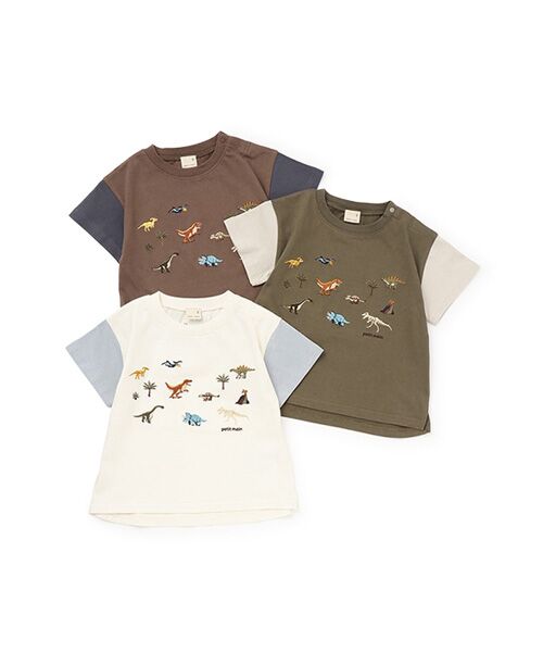 petit main / プティマイン Tシャツ | 恐竜刺繍半袖Tシャツ | 詳細16