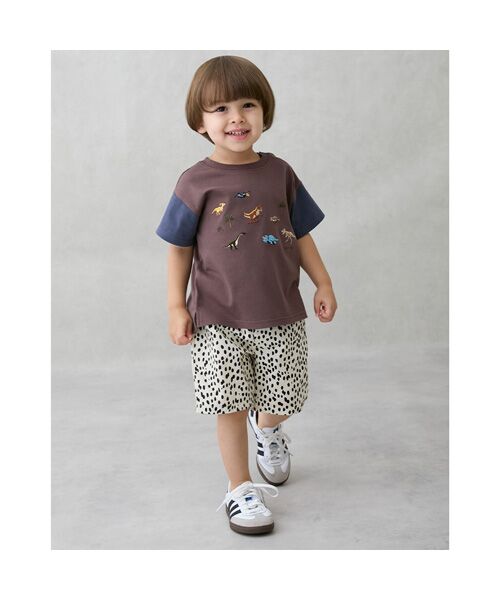 petit main / プティマイン Tシャツ | 恐竜刺繍半袖Tシャツ | 詳細5