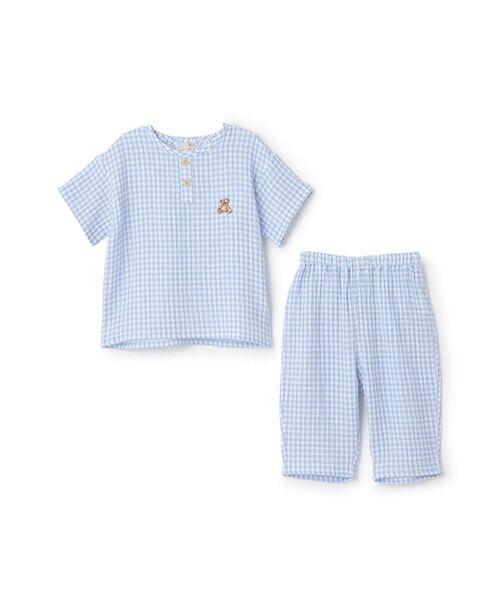 petit main / プティマイン ルームウェア | 【リンク】くま刺繍Wガーゼパジャマ | 詳細4