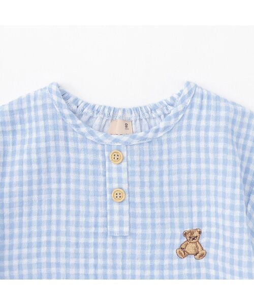 petit main / プティマイン ルームウェア | 【リンク】くま刺繍Wガーゼパジャマ | 詳細5