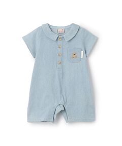 petit main / プティマイン ロンパース | 半袖シャツカバーオール