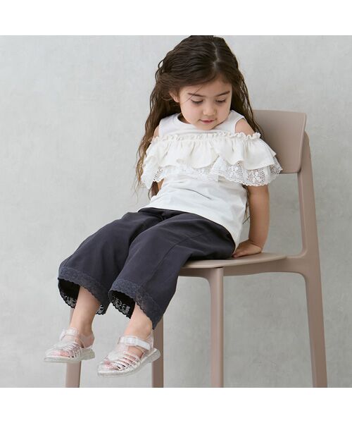 petit main / プティマイン その他パンツ | 【リンク】サイドレースワイドパンツ | 詳細4