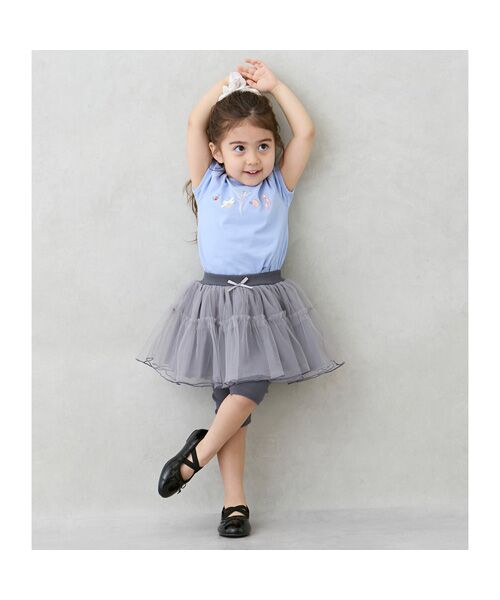 petit main / プティマイン ミニ・ひざ丈スカート | 【接触冷感】5分丈レギ付きチュールSK | 詳細1