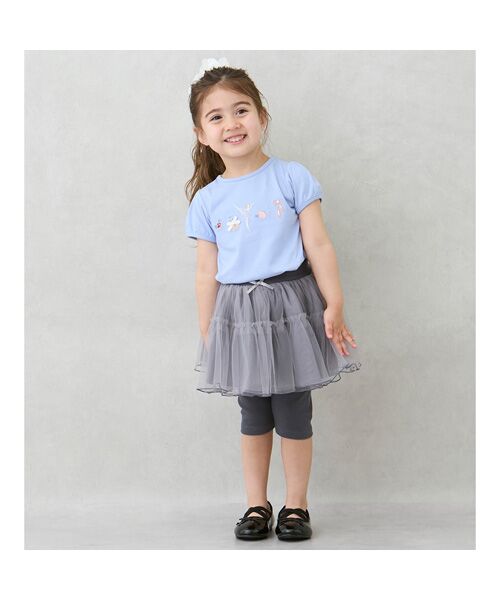 petit main / プティマイン ミニ・ひざ丈スカート | 【接触冷感】5分丈レギ付きチュールSK | 詳細2