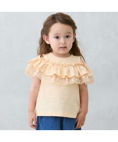 petit main / プティマイン Tシャツ | 【接触冷感/リンク】オフショルレースT