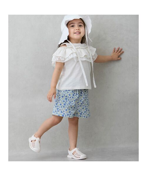 petit main / プティマイン Tシャツ | 【接触冷感/リンク】オフショルレースT | 詳細4