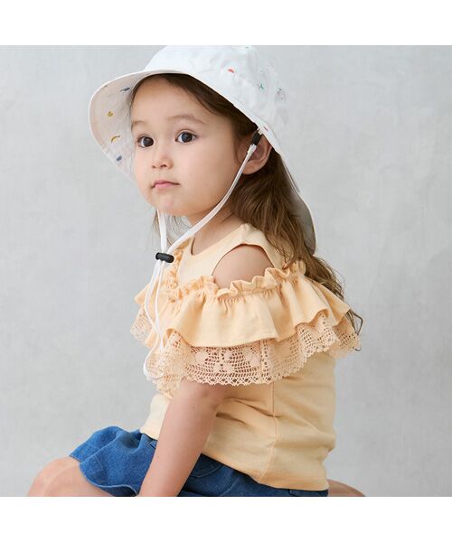 petit main / プティマイン Tシャツ | 【接触冷感/リンク】オフショルレースT | 詳細5