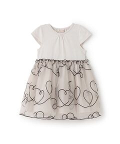 petit main / プティマイン ミニ丈・ひざ丈ワンピース | 【リンク】チェーン刺繍チュールワンピース