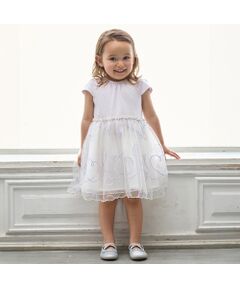 petit main / プティマイン ミニ丈・ひざ丈ワンピース | 【リンク】チェーン刺繍チュールワンピース