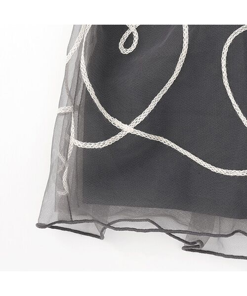 petit main / プティマイン ミニ丈・ひざ丈ワンピース | 【リンク】チェーン刺繍チュールワンピース | 詳細8