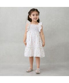 petit main / プティマイン ミニ丈・ひざ丈ワンピース | シャーリングティアードワンピース