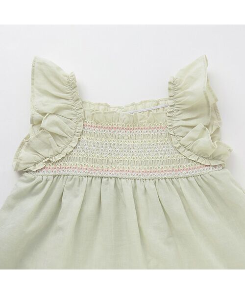 petit main / プティマイン ベビー・キッズウエア | 【リンク】シャーリングティアードOPセットアップ | 詳細2