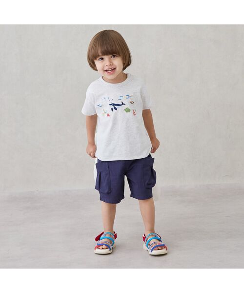 petit main / プティマイン Tシャツ | 海の生き物刺繍半袖Tシャツ | 詳細1