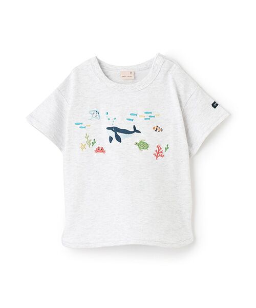 petit main / プティマイン Tシャツ | 海の生き物刺繍半袖Tシャツ | 詳細3