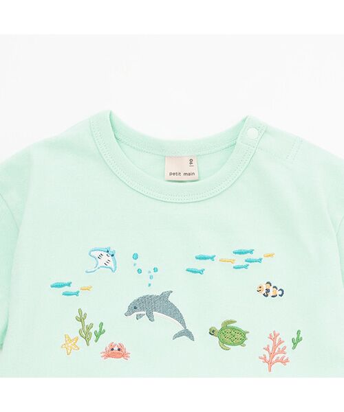 petit main / プティマイン Tシャツ | 海の生き物刺繍半袖Tシャツ | 詳細5