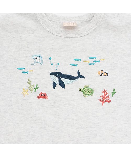 petit main / プティマイン Tシャツ | 海の生き物刺繍半袖Tシャツ | 詳細6