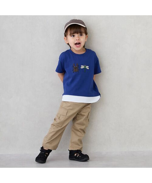 petit main / プティマイン Tシャツ | ﾌﾞﾛｯｸﾌﾟﾘﾝﾄ半袖Tｼｬﾂ | 詳細3