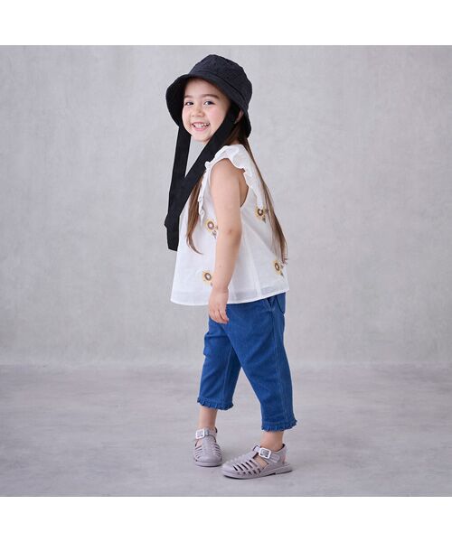 petit main / プティマイン ショート・ハーフ・半端丈パンツ | 【接触冷感】7分丈タックフリルパンツ | 詳細3