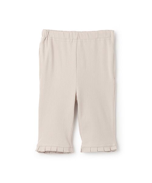 petit main/プティマイン 【接触冷感】7分丈タックフリルパンツ モカチャ 90