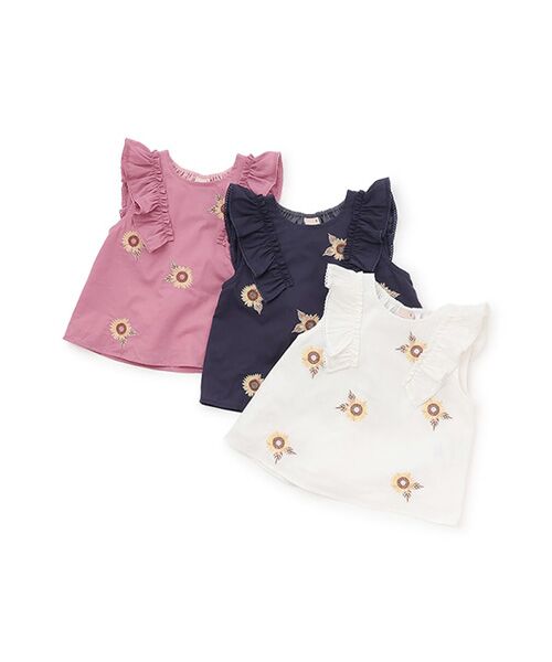 petit main / プティマイン チュニック | ひまわり刺繍ﾁｭﾆｯｸ | 詳細10