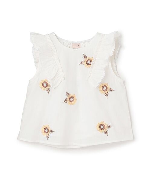 petit main / プティマイン チュニック | ひまわり刺繍ﾁｭﾆｯｸ | 詳細3