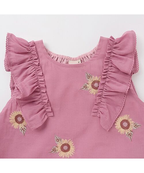 petit main / プティマイン チュニック | ひまわり刺繍ﾁｭﾆｯｸ | 詳細5