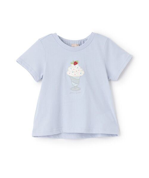 petit main/プティマイン 【接触冷感】モチーフ半袖Tシャツ サックス 110 petit main/プティマイン 【接触冷感】モチーフ半袖Tシャツ サックス 110