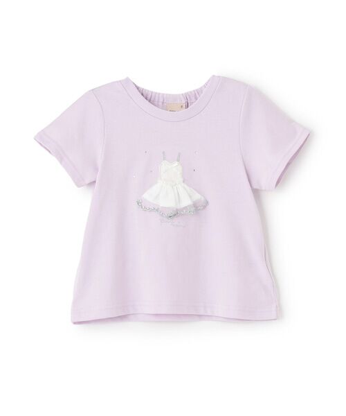 petit main/プティマイン 【接触冷感】モチーフ半袖Tシャツ ラベンダ- 110 petit main/プティマイン 【接触冷感】モチーフ半袖Tシャツ ラベンダ- 110