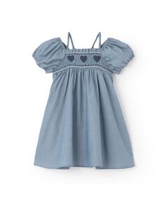 petit main / プティマイン ミニ丈・ひざ丈ワンピース | ﾊｰﾄｽﾓｯｷﾝｸﾞﾜﾝﾋﾟｰｽ