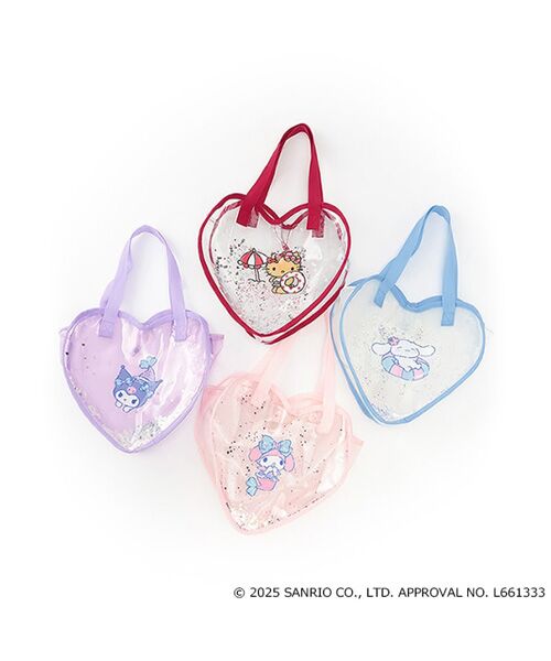 pream サンリオ ハンドメイド セール】 【ｻﾝﾘｵ】ｷﾗｷﾗﾊｰﾄ型ｸﾘｱﾊﾞｯｸﾞ （ハンドバッグ）｜petit