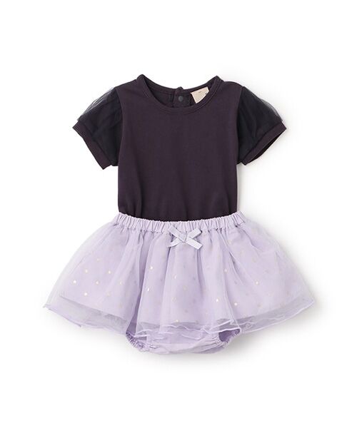 petit main / プティマイン ロンパース | 袖ﾁｭｰﾙﾛﾝﾊﾟｰｽ＋ｽｶﾊﾟﾝｾｯﾄ | 詳細2