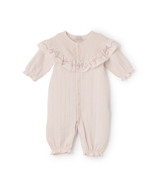 petit main / プティマイン ロンパース | 【ｵｰｶﾞﾆｯｸ】ﾌﾘﾙ刺繍切替2WAYｵｰﾙ | 詳細5