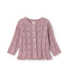 petit main / プティマイン カーディガン・ボレロ | 裾ﾌﾘﾙ針抜きｶｰﾃﾞｨｶﾞﾝ