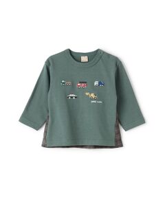 petit main / プティマイン Tシャツ | 働く車刺繍長袖Tｼｬﾂ