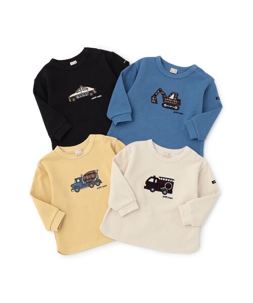 petit main / プティマイン Tシャツ | 働く車アップリケ接結長袖Tシャツ | 詳細15