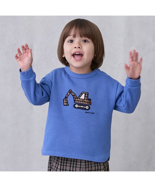 petit main / プティマイン Tシャツ | 働く車アップリケ接結長袖Tシャツ | 詳細2