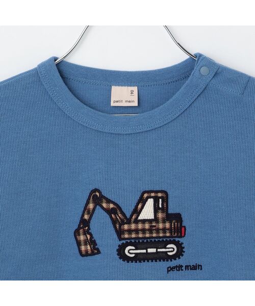 petit main / プティマイン Tシャツ | 働く車アップリケ接結長袖Tシャツ | 詳細8